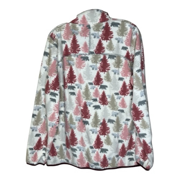 Orvis Pink and Gray Tree Fleece Pullover - Picture 2 of 6